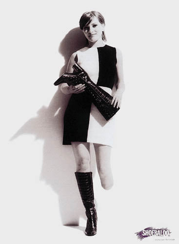 Shoebaloo archive campaign image with model holding boots